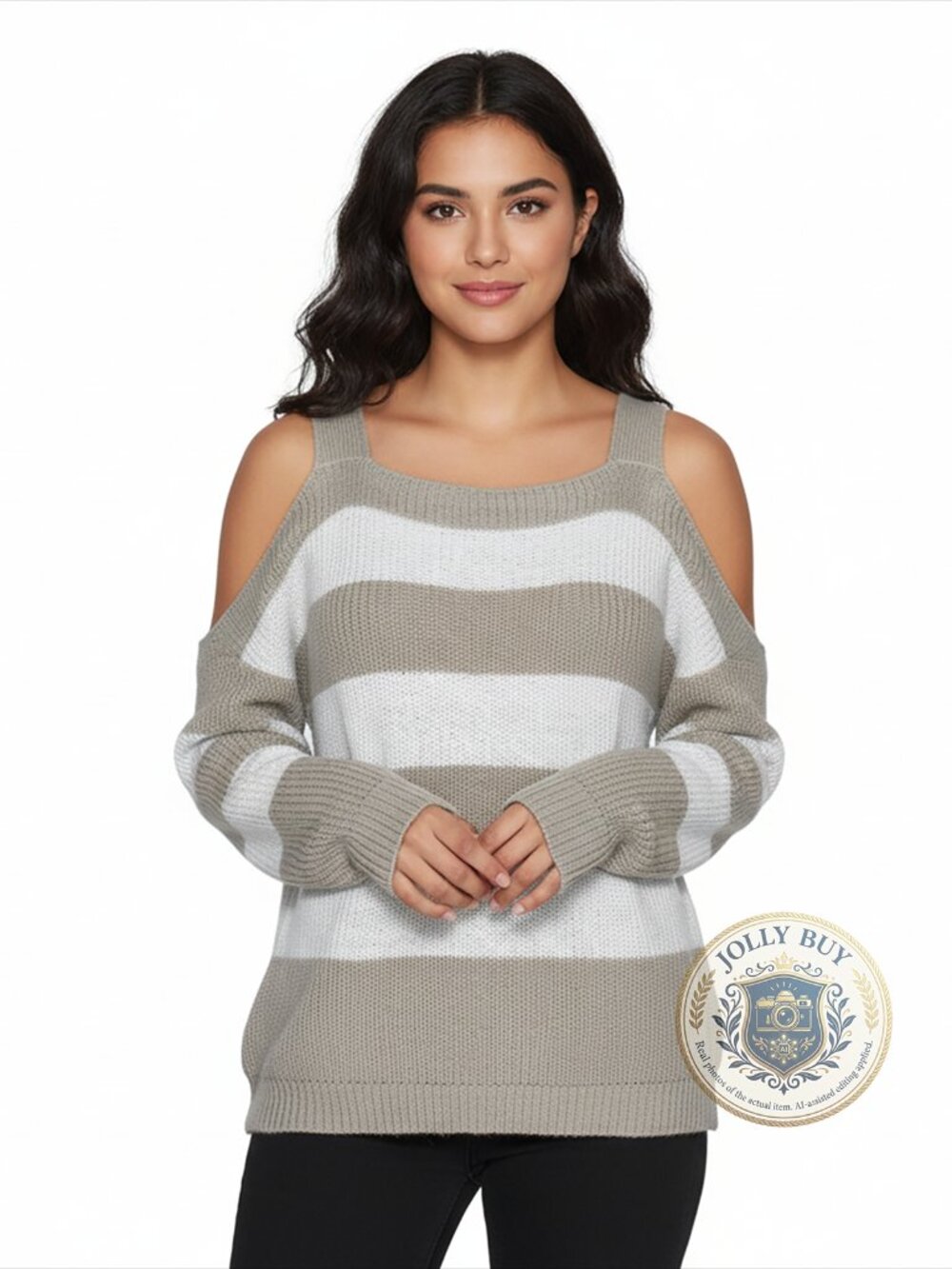 Romeo & Juliet Couture Women’s Pullover Cold Open Shoulders Long Sleeve Sweater